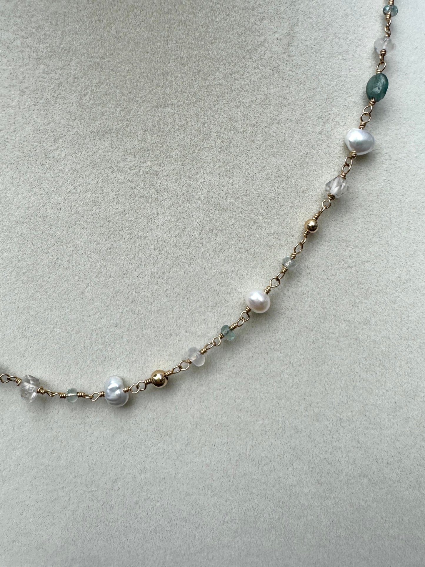Cora - Multi Gemstone & Pearl Necklace
