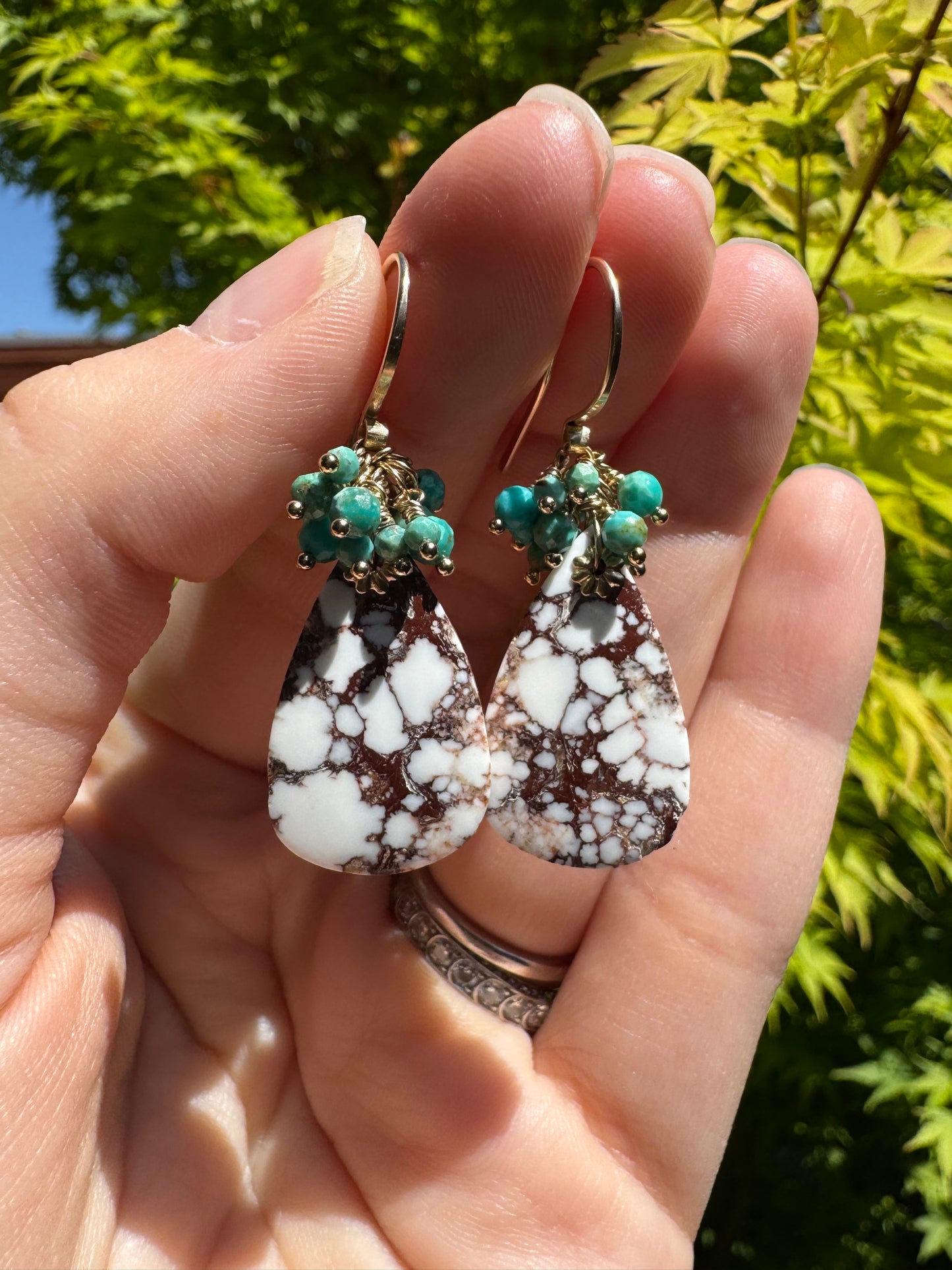 OOAK - Wild Horse Jasper & Sleeping Beauty Turquoise Earrings
