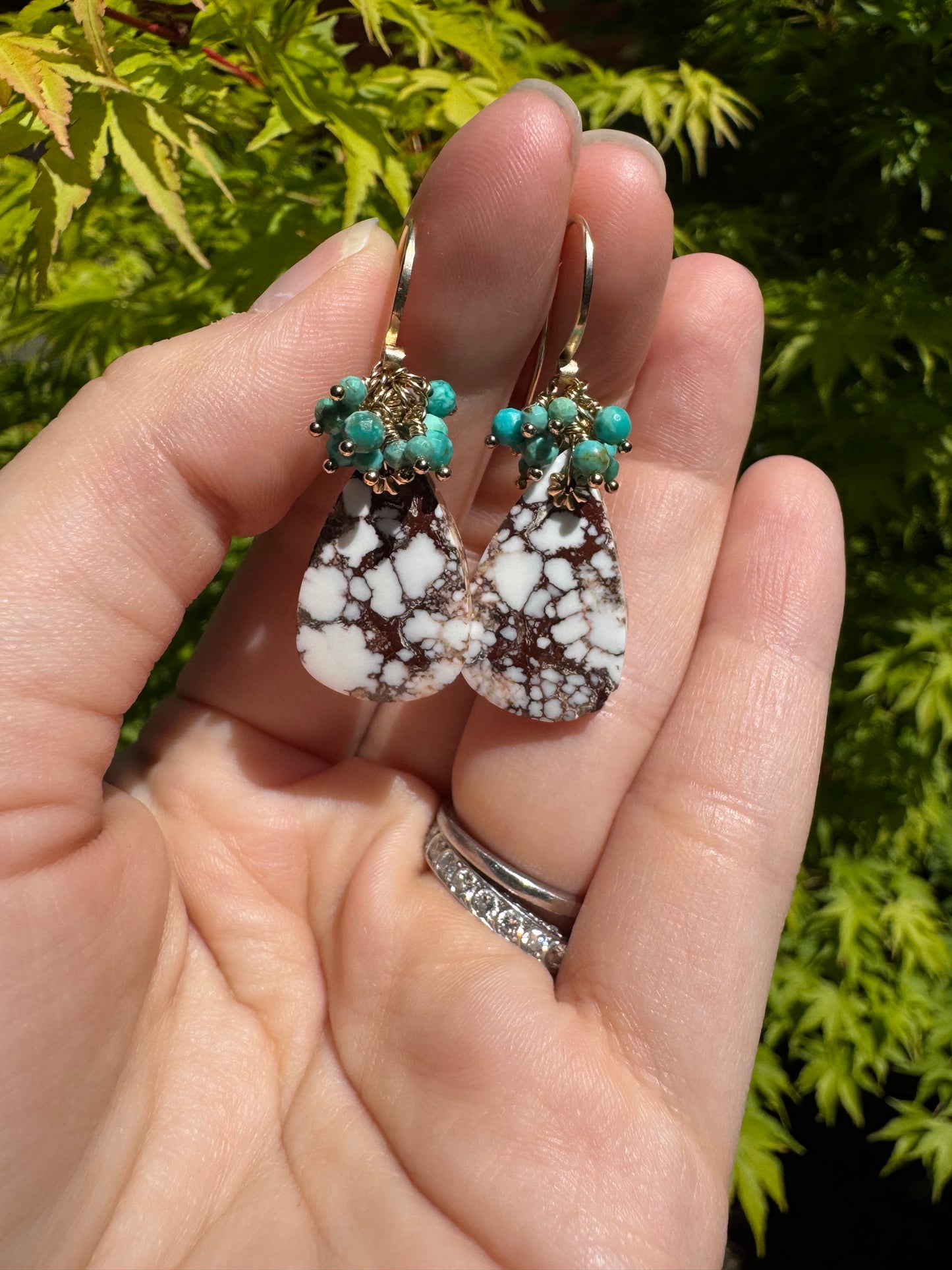 OOAK - Wild Horse Jasper & Sleeping Beauty Turquoise Earrings