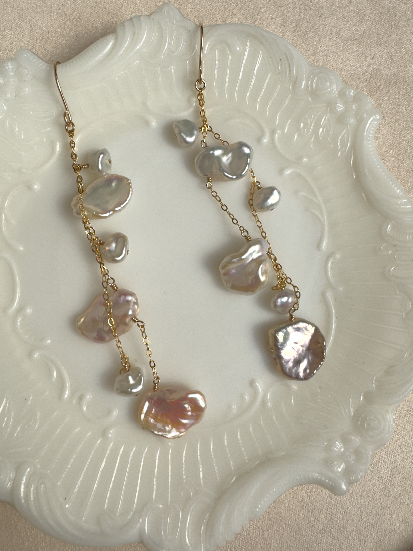OOAK - Keishi Pearl 14kt Gold-Fill Earrings