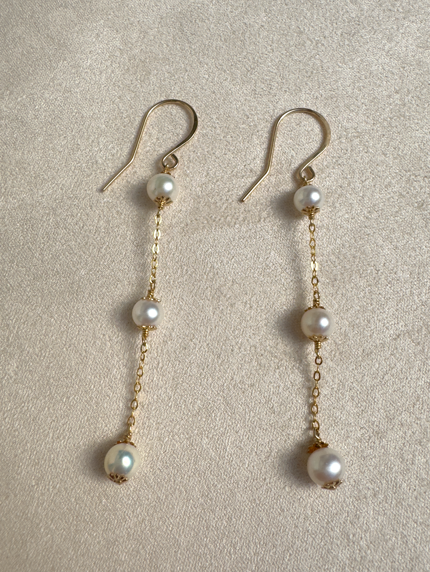 Ella - Trio Pearl Dangle Earrings