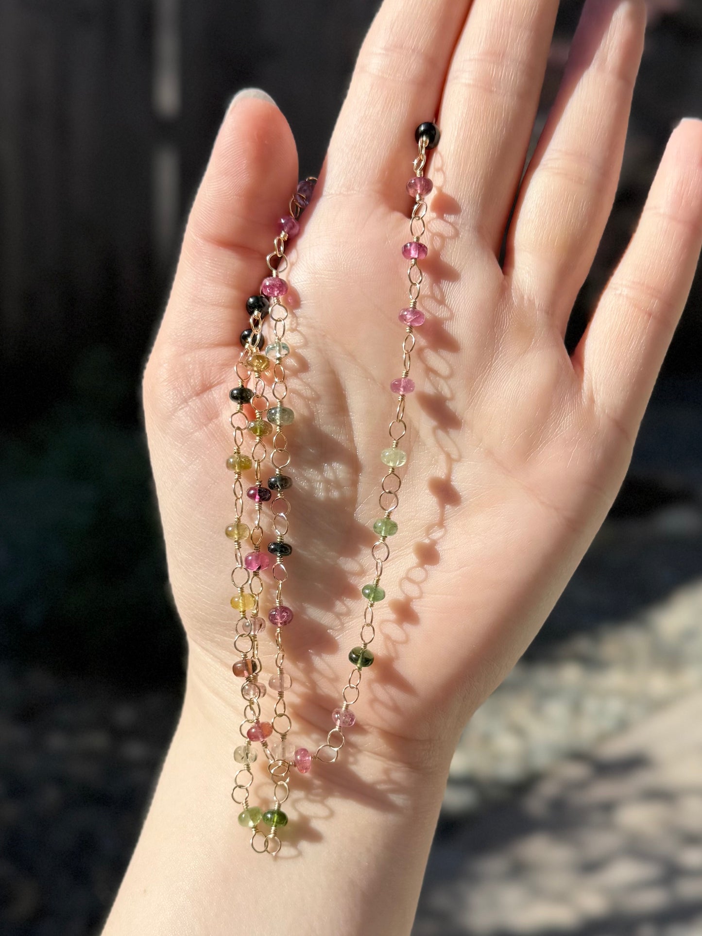 Elphie - Wire Wrapped Tourmaline Necklace in 14kt Gold-Fill
