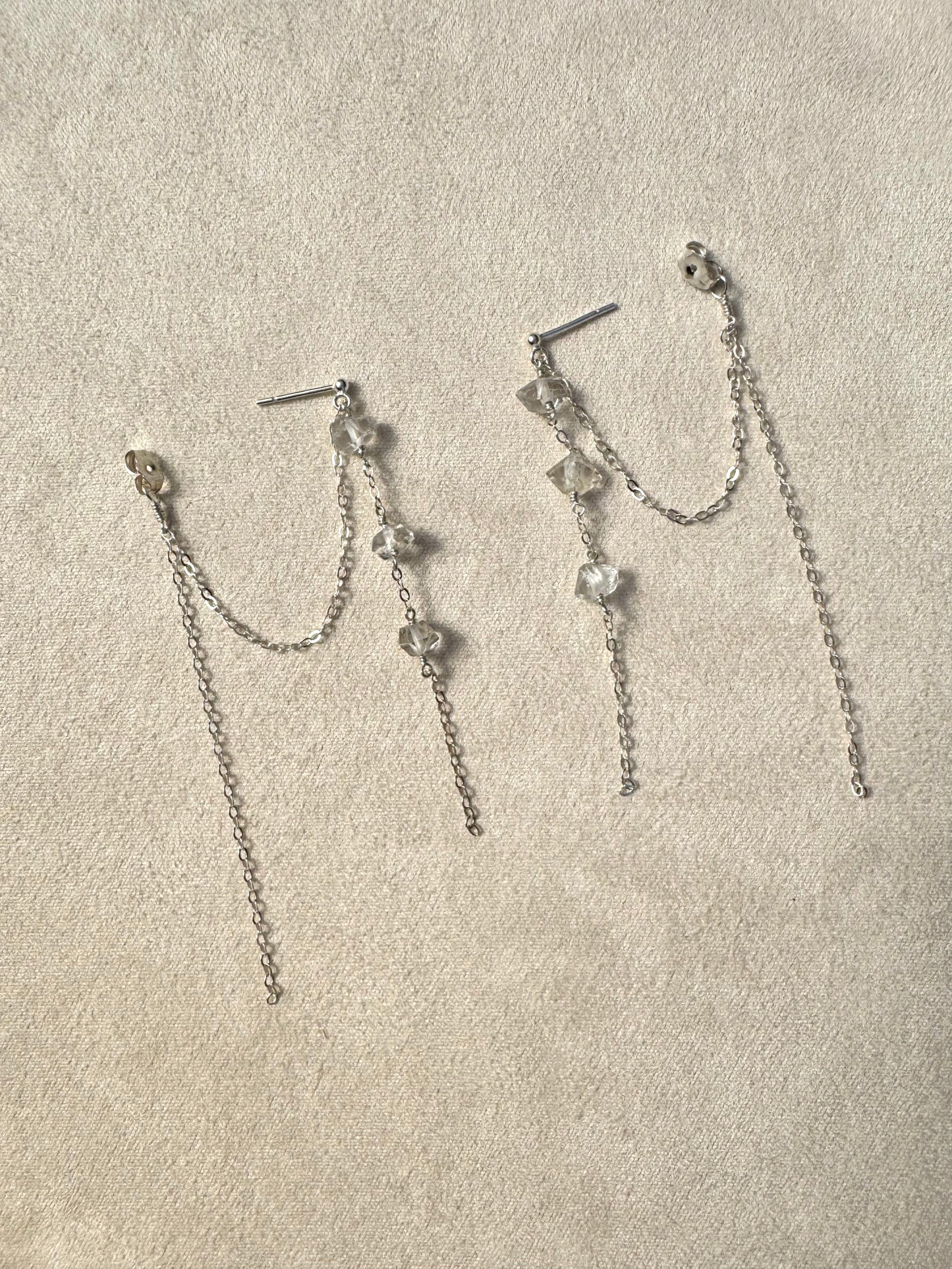 Celeste - Herkimer Diamond Trio on Sterling Silver