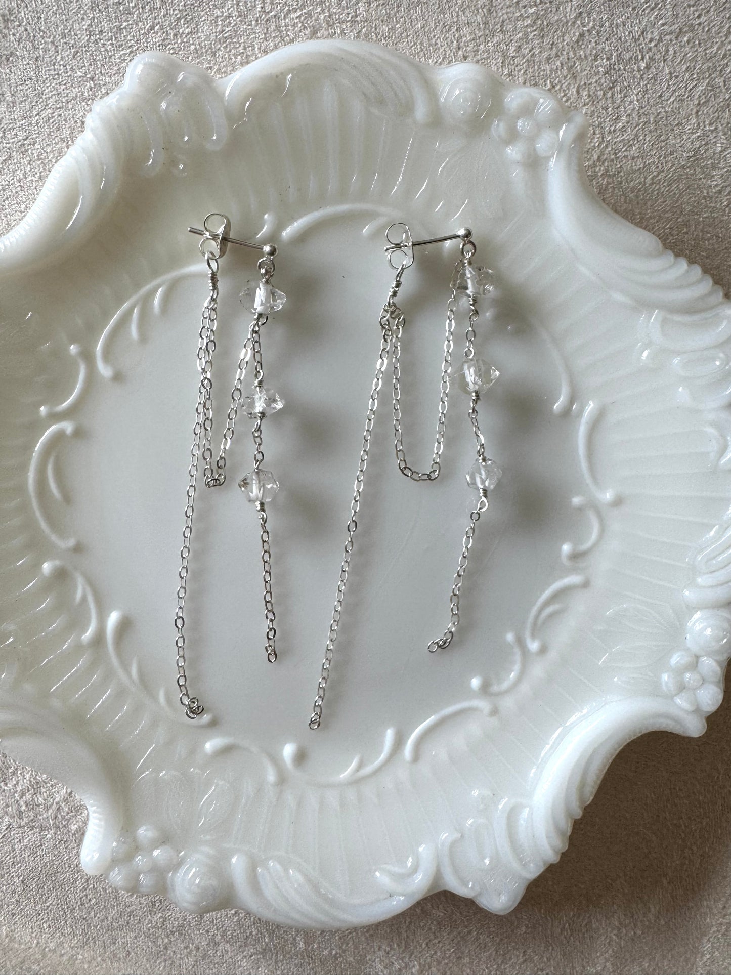 Celeste - Herkimer Diamond Trio on Sterling Silver