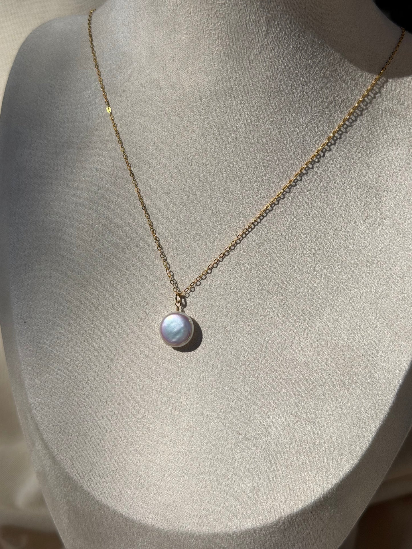 Coin Pearl Pendant Necklace