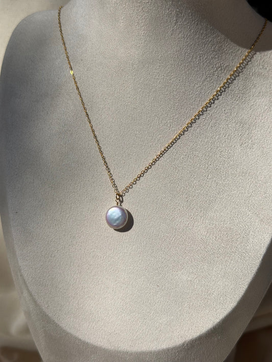 Coin Pearl Pendant Necklace