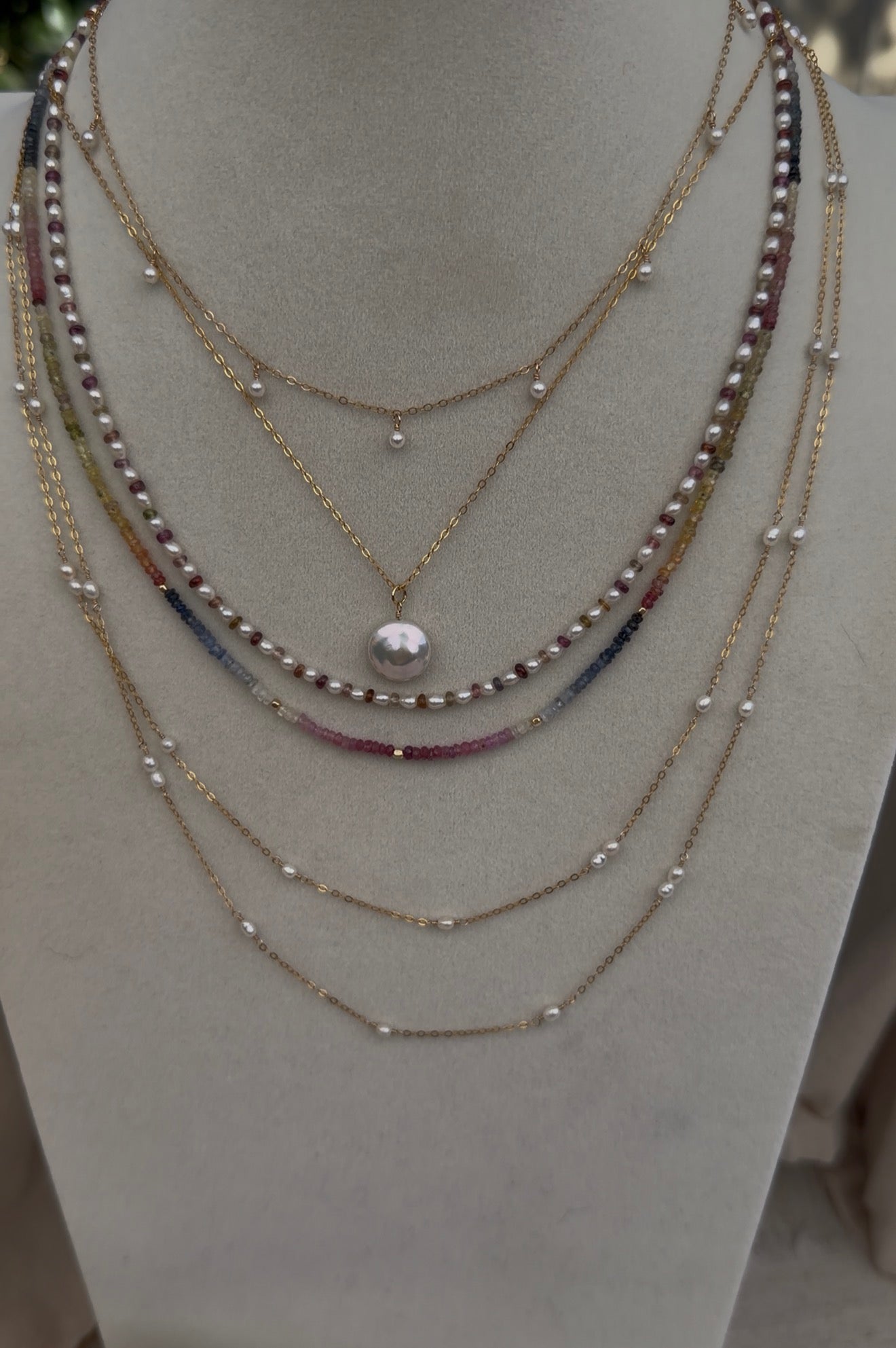 Florence - Over the Head Layering Pearl Necklaces