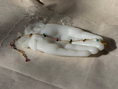 Dainty Touramline Briolette Bracelet