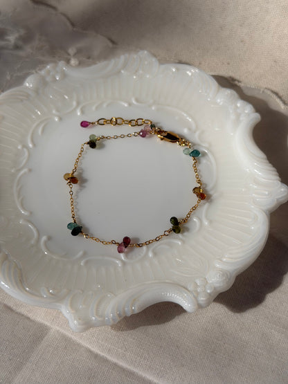 Dainty Touramline Briolette Bracelet