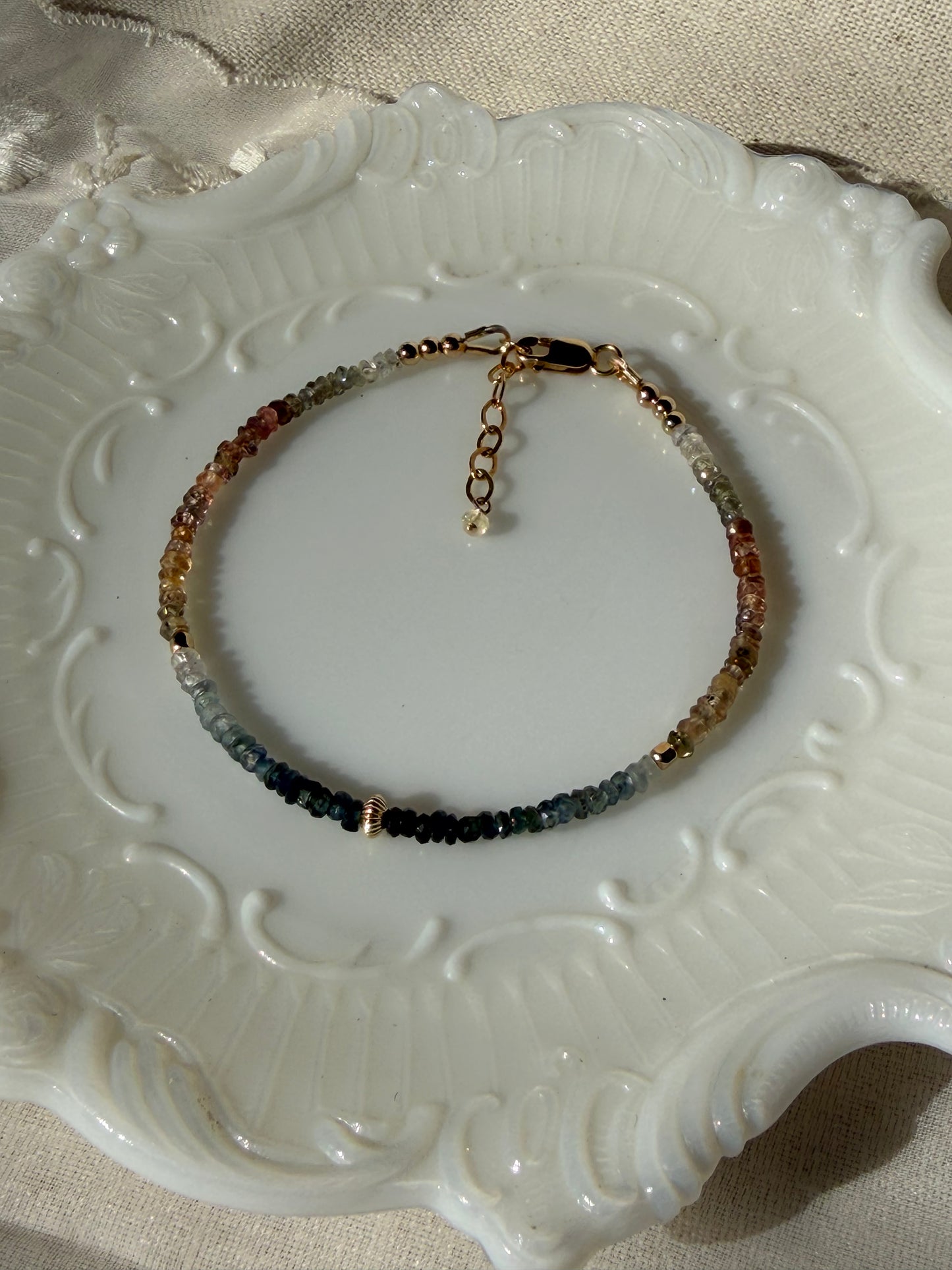 Multi Sapphire Bracelet Blue & Brown