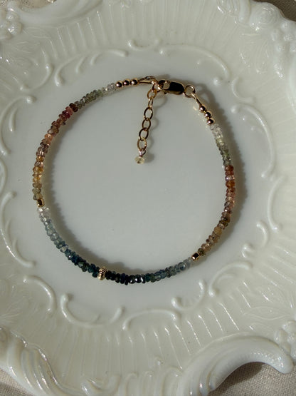Multi Sapphire Bracelet Blue & Brown