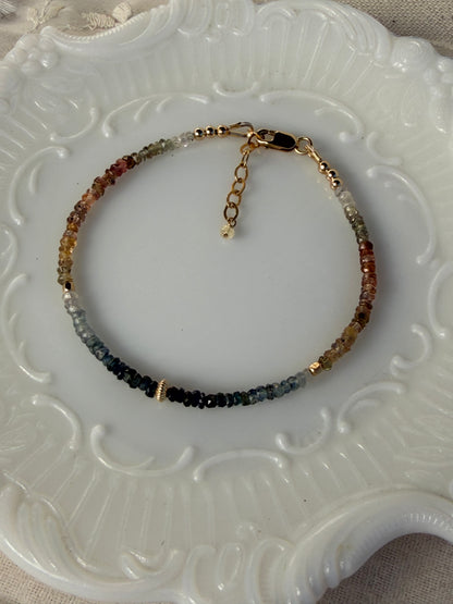 Multi Sapphire Bracelet Blue & Brown