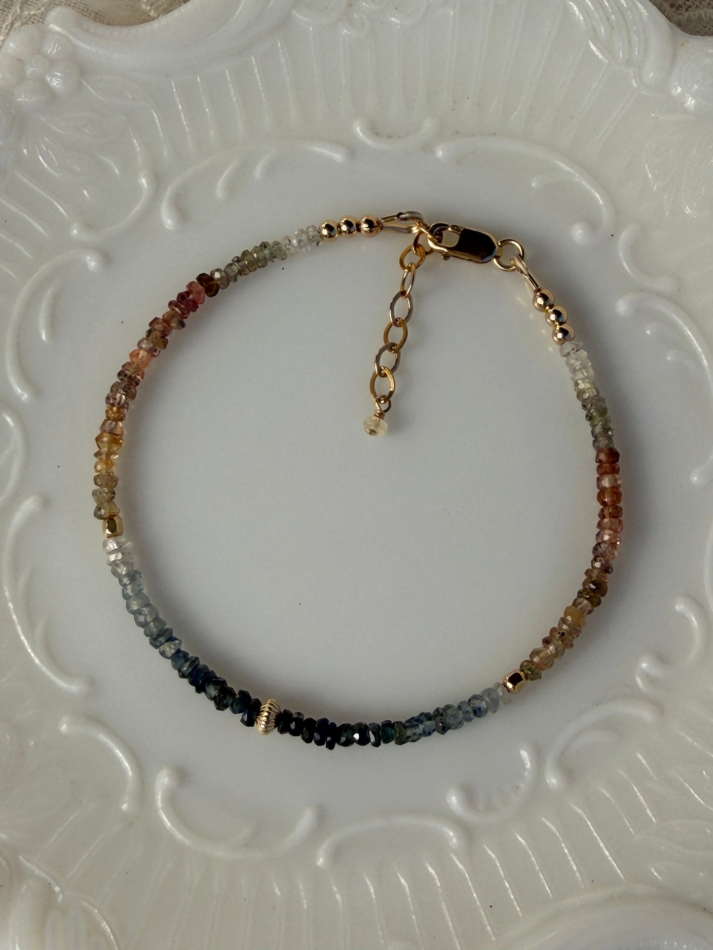 Multi Sapphire Bracelet Blue & Brown