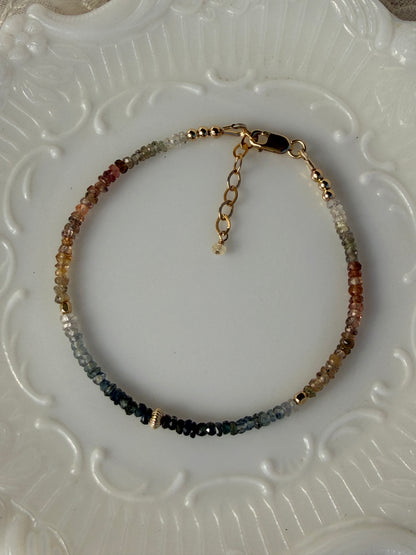 Multi Sapphire Bracelet Blue & Brown