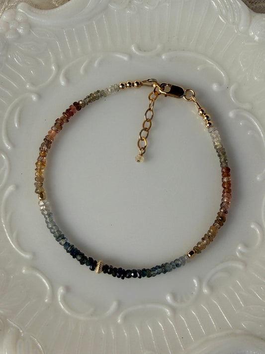 Multi Sapphire Bracelet Blue & Brown