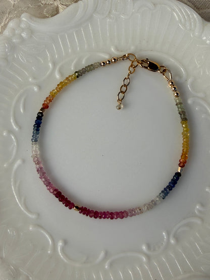 Multi Sapphire Bracelet Pink