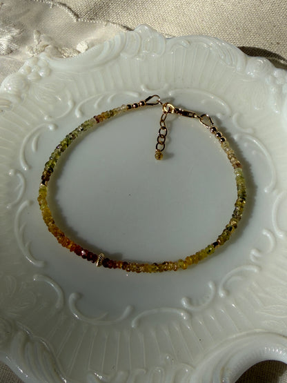 Multi Sapphire Bracelet Orange Green
