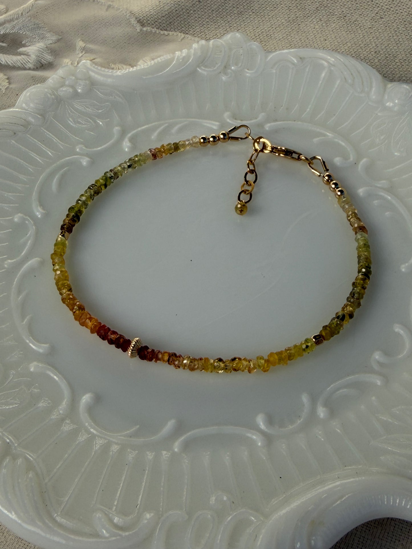 Multi Sapphire Bracelet Orange Green