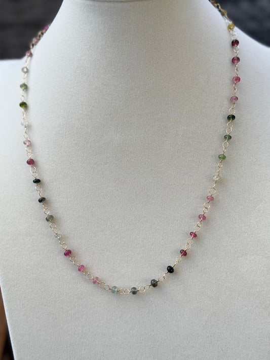 Elphie - Wire Wrapped Tourmaline Necklace in 14kt Gold-Fill