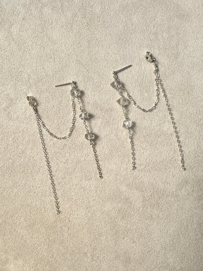 Celeste - Herkimer Diamond Trio on Sterling Silver