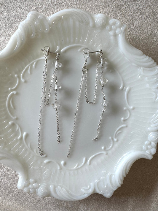 Celeste - Herkimer Diamond Trio on Sterling Silver
