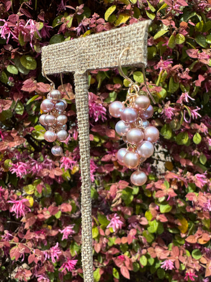 OOAK - High Luster Cluster Pearl Earrings in 14kt Gold-Fill