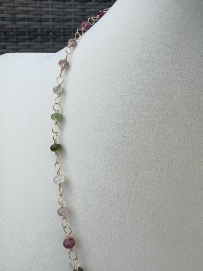 Elphie - Wire Wrapped Tourmaline Necklace in 14kt Gold-Fill