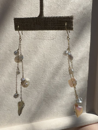 OOAK - Keishi Pearl 14kt Gold-Fill Earrings