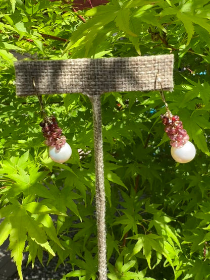 OOAK - Ombre Tundra Sapphire and Pearl Earrings